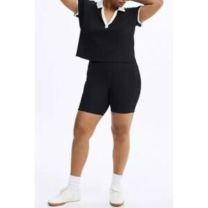 NEW Torrid Performance Rib Active Bike Short black moisture wick plus size 5X